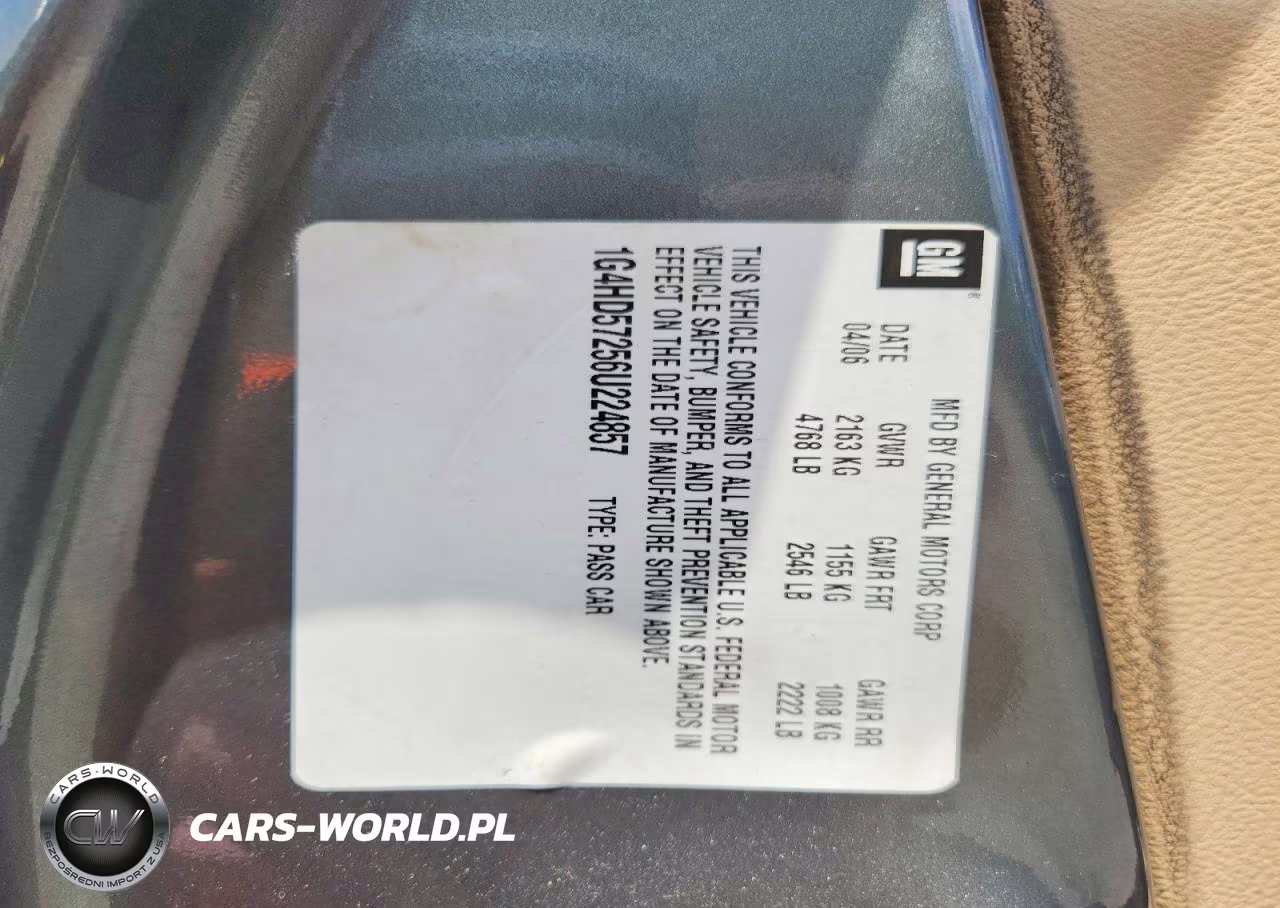 2006 Buick Lucerne Cxl VIN:1G4HD57256U224857 - 13