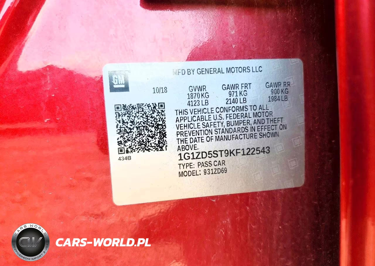 2019 Chevrolet Malibu Lt VIN:1G1ZD5ST9KF122543 - 12