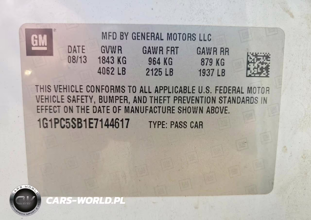 2014 Chevrolet Cruze Lt VIN:1G1PC5SB1E7144617 - 13