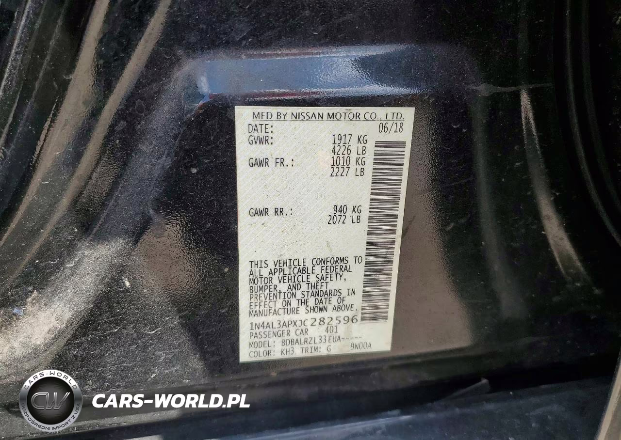 2018 Nissan Altima 2.5 Sl VIN:1N4AL3APXJC282596 - 12