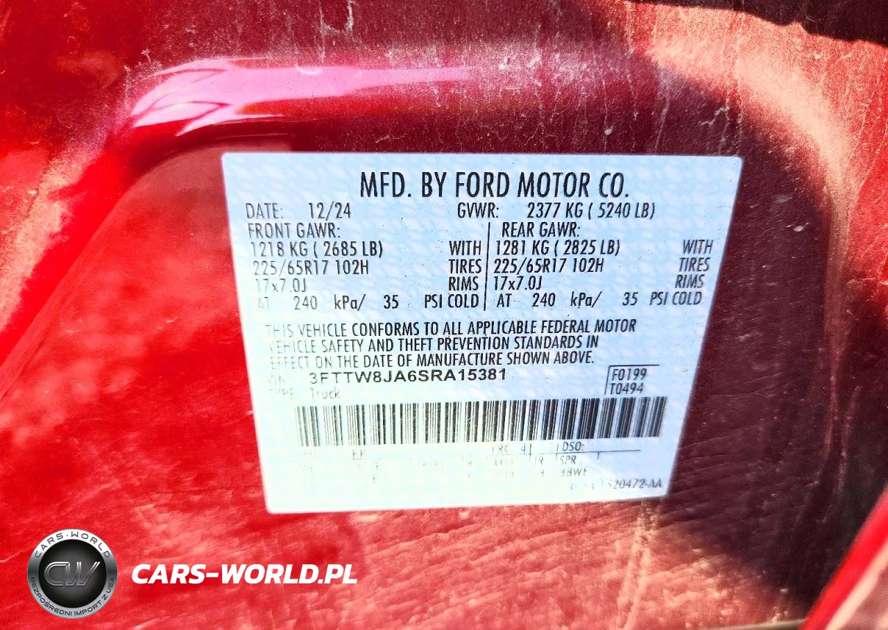 2025 Ford Maverick Xlt VIN:3FTTW8JA6SRA15381 - 12