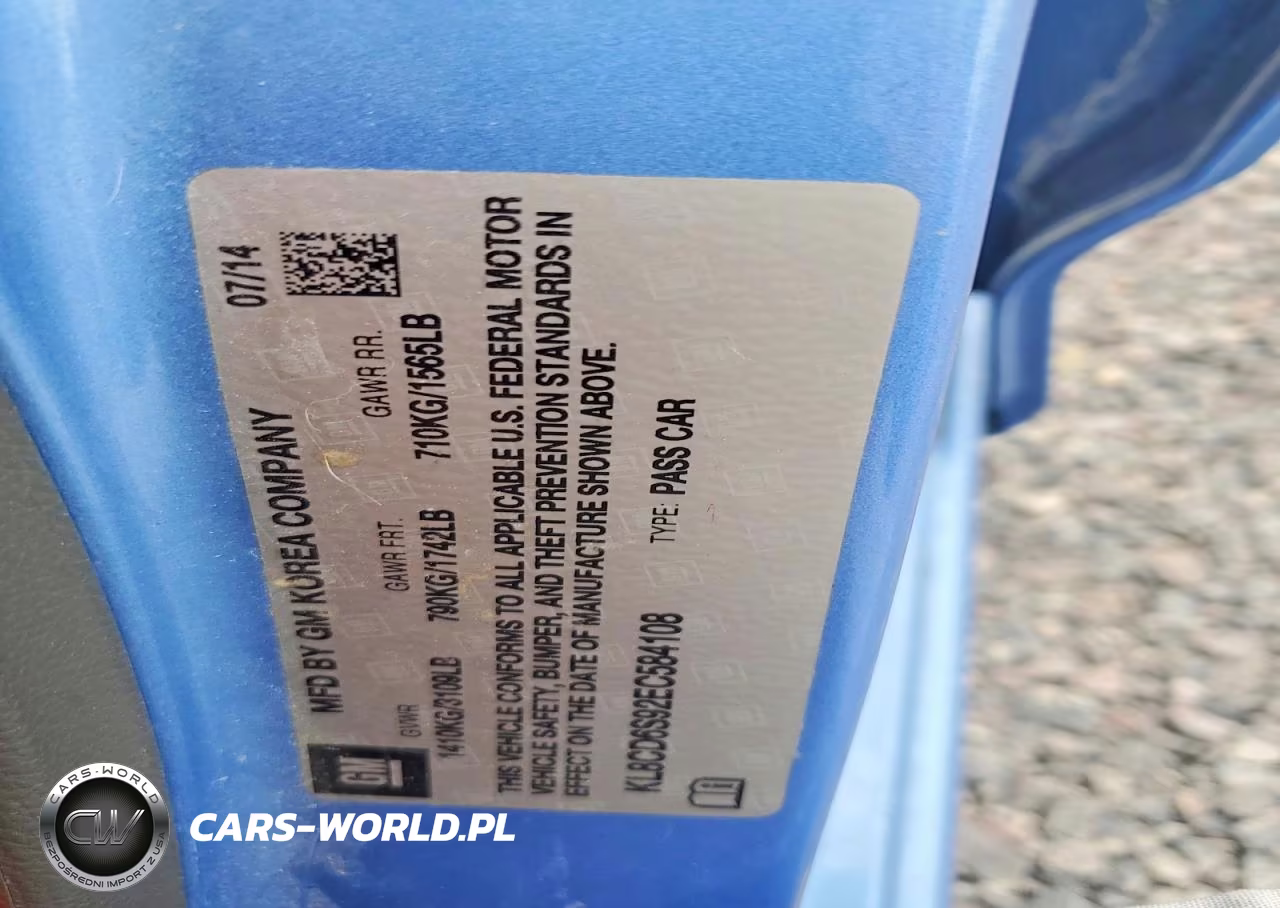 2014 Chevrolet Spark 1Lt VIN:KL8CD6S92EC584108 - 12