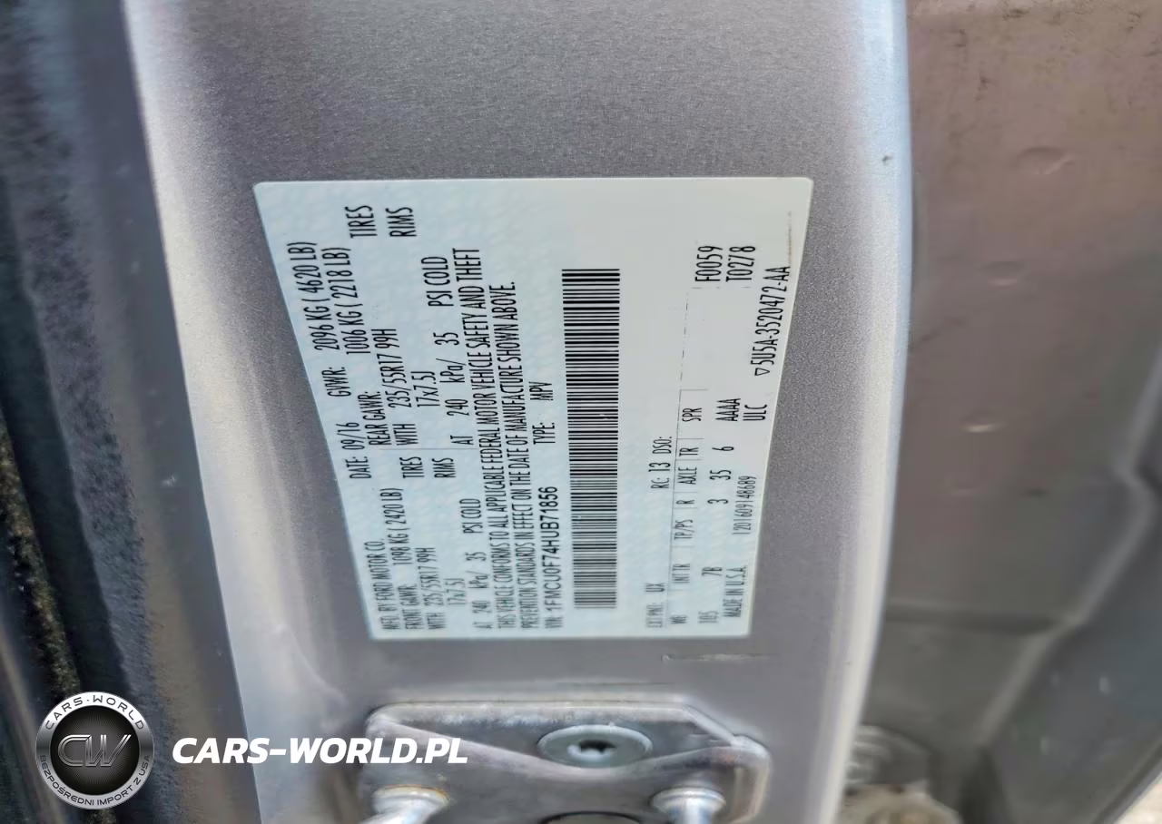 2017 Ford Escape S VIN:1FMCU0F74HUB71856 - 12