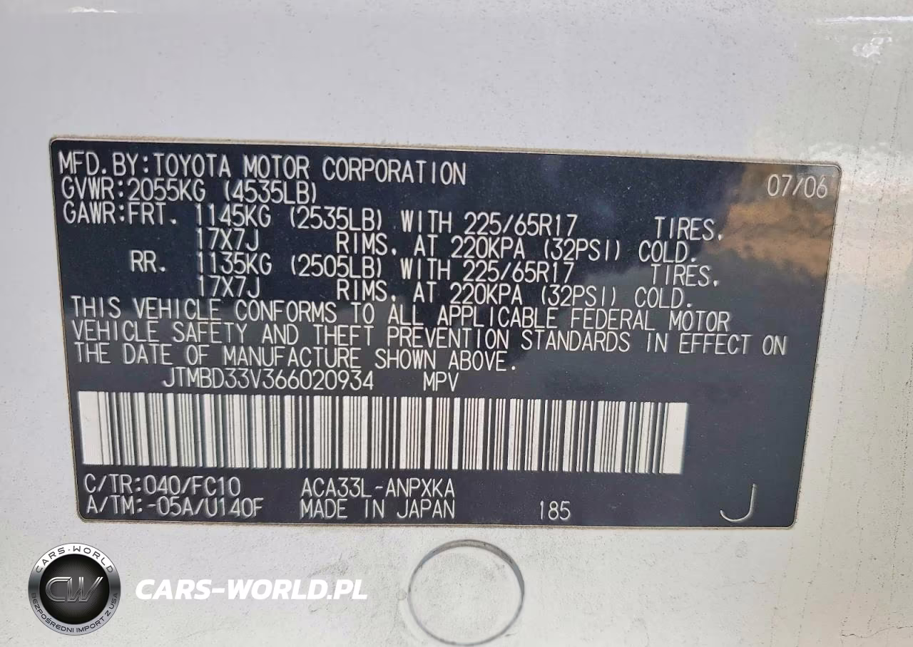 2006 Toyota Rav4 Base VIN:JTMBD33V366020934 - 12