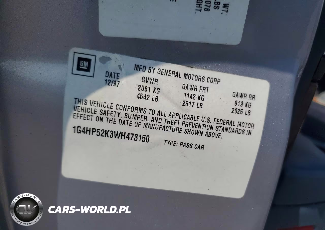 1998 Buick Lesabre Custom VIN:1G4HP52K3WH473150 - 12