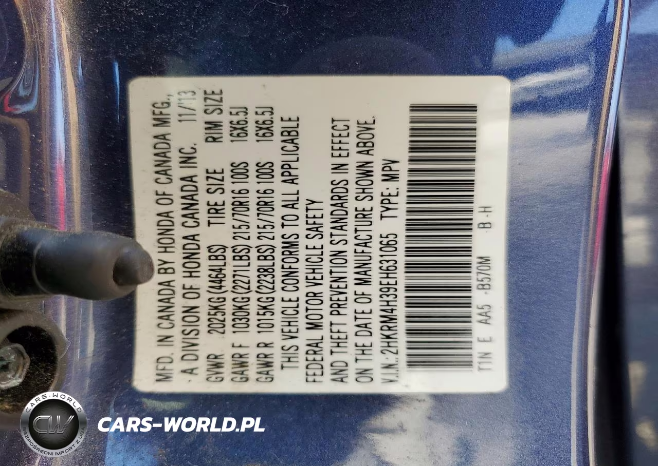 2014 Honda Cr-V Lx VIN:2HKRM4H39EH631065 - 14