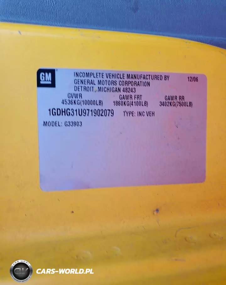 2007 GMC Savana Box Truck VIN:1GDHG31U971902079 - 12