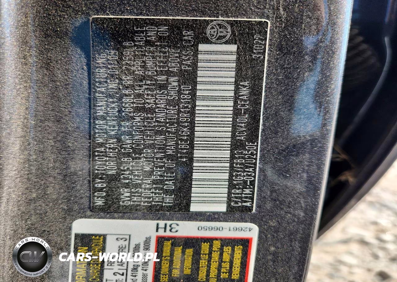 2009 Toyota Camry Le VIN:4T4BE46K49R131840 - 12