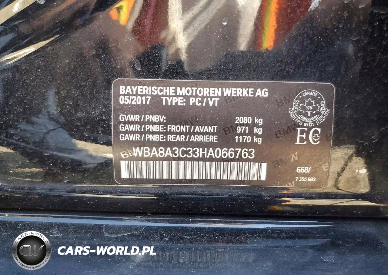 2017 BMW 320 Xi VIN:WBA8A3C33HA066763 - 12