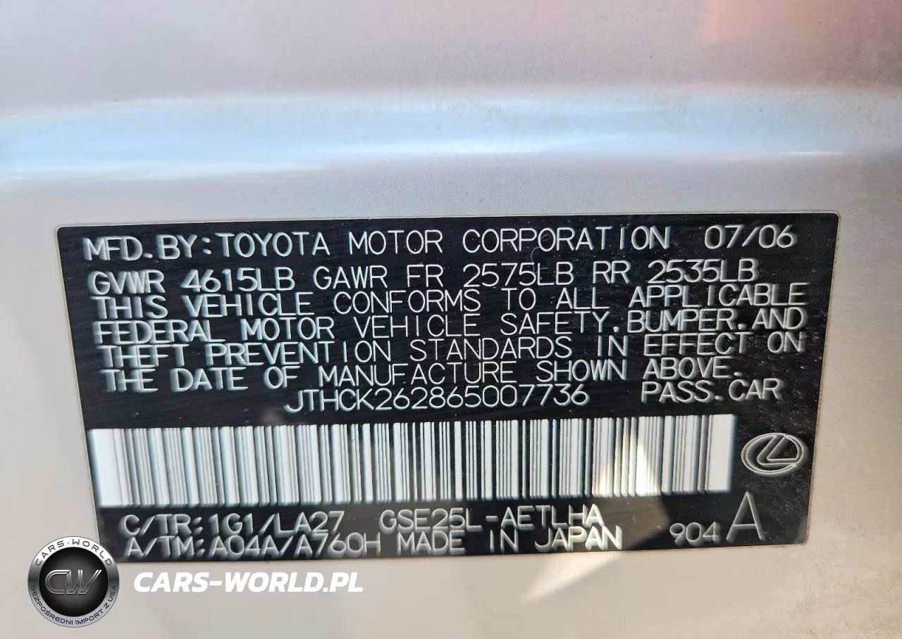 2006 Lexus Is 250 VIN:JTHCK262865007736 - 13