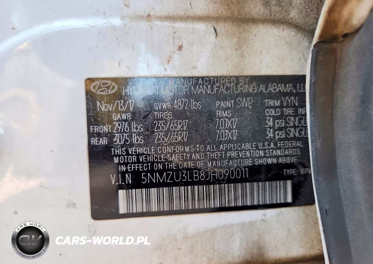 2018 Hyundai Santa Fe Sport 2.4L VIN:5NMZU3LB8JH090011 - 13