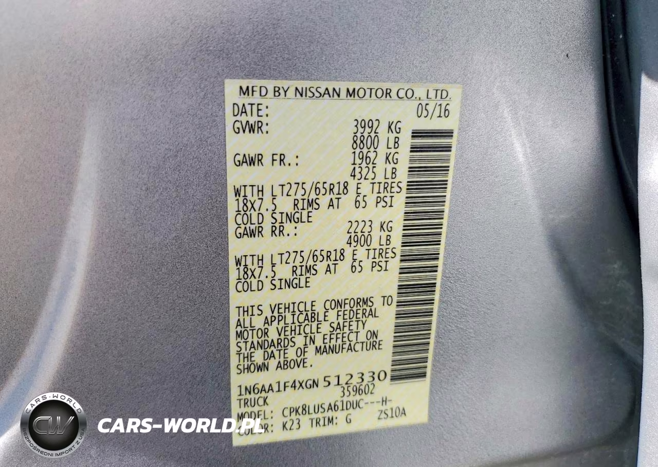 2016 Nissan Titan Xd Pro-4X VIN:1N6AA1F4XGN512330 - 12