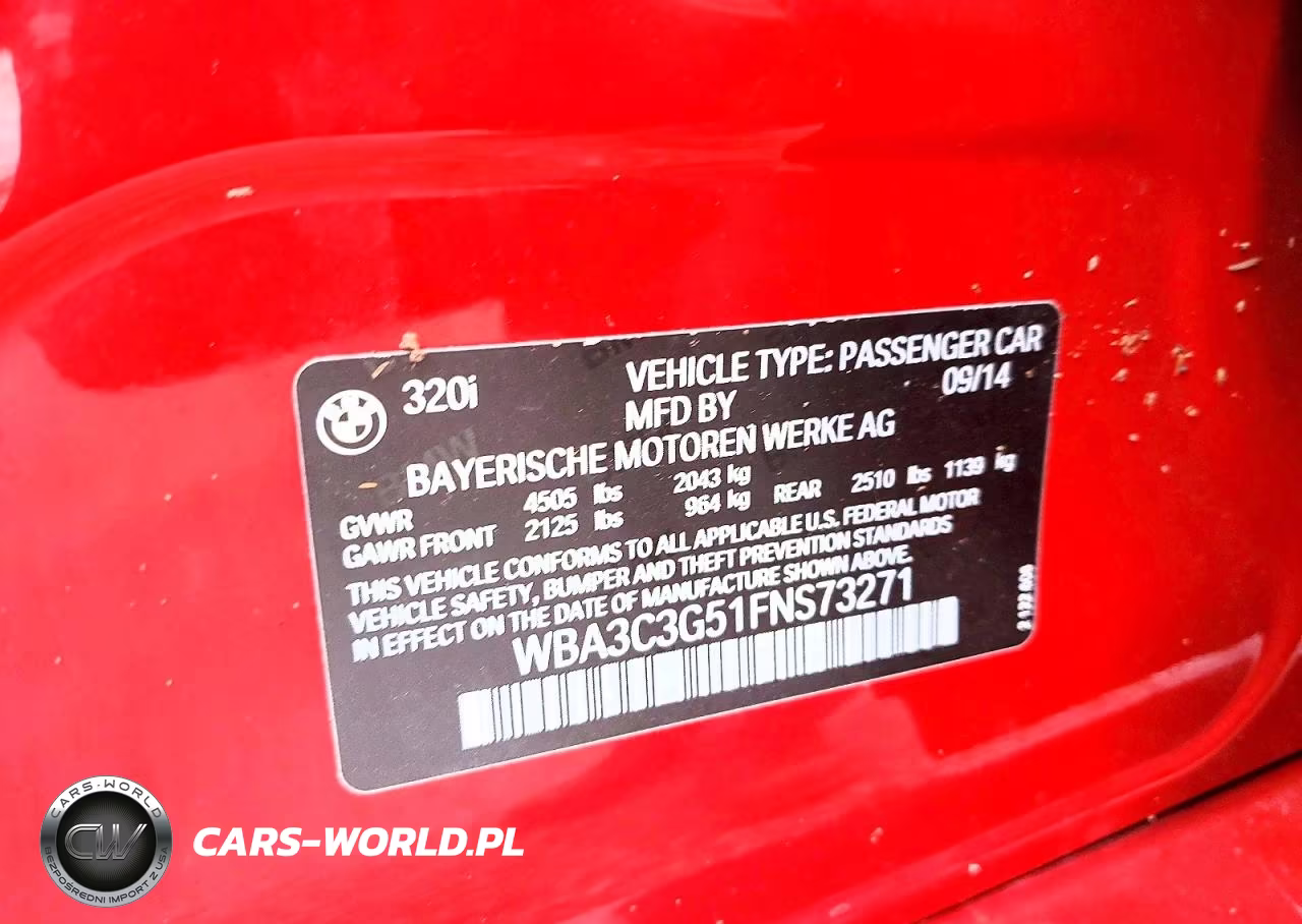 2015 BMW 320I VIN:WBA3C3G51FNS73271 - 12