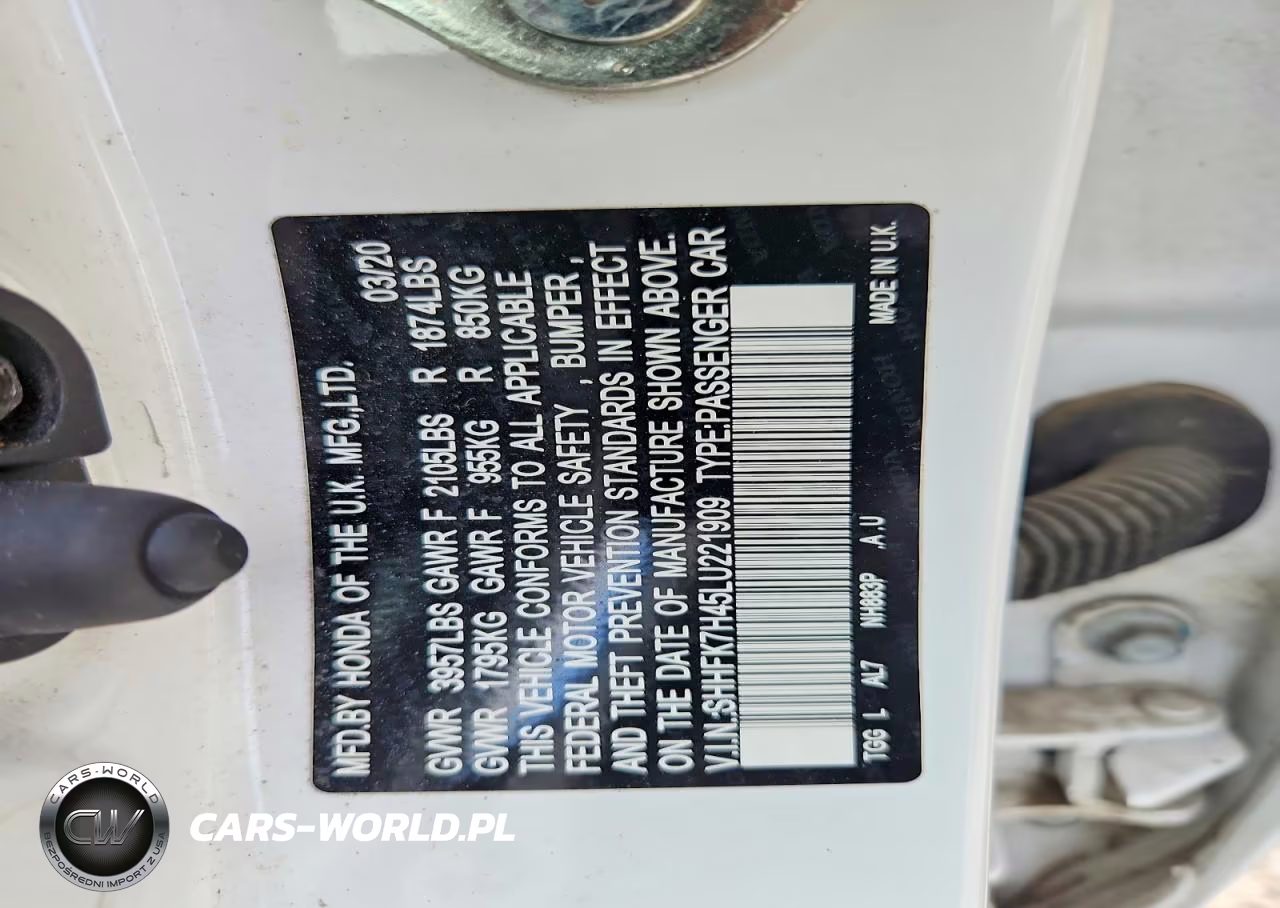 2020 Honda Civic Sport VIN:SHHFK7H45LU221909 - 12