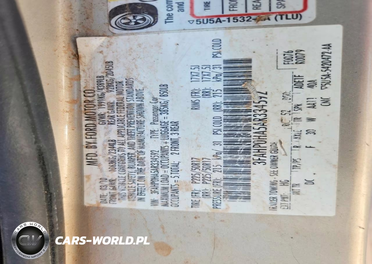 2010 Ford Fusion Se VIN:3FAHP0HA5AR334592 - 12