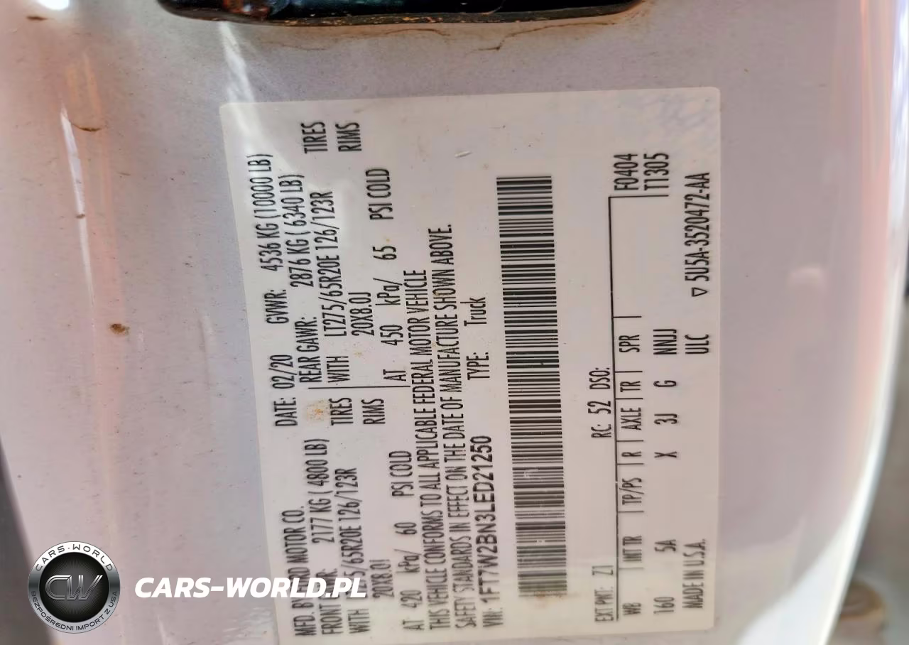 2020 Ford F250 Super Duty VIN:1FT7W2BN3LED21250 - 12