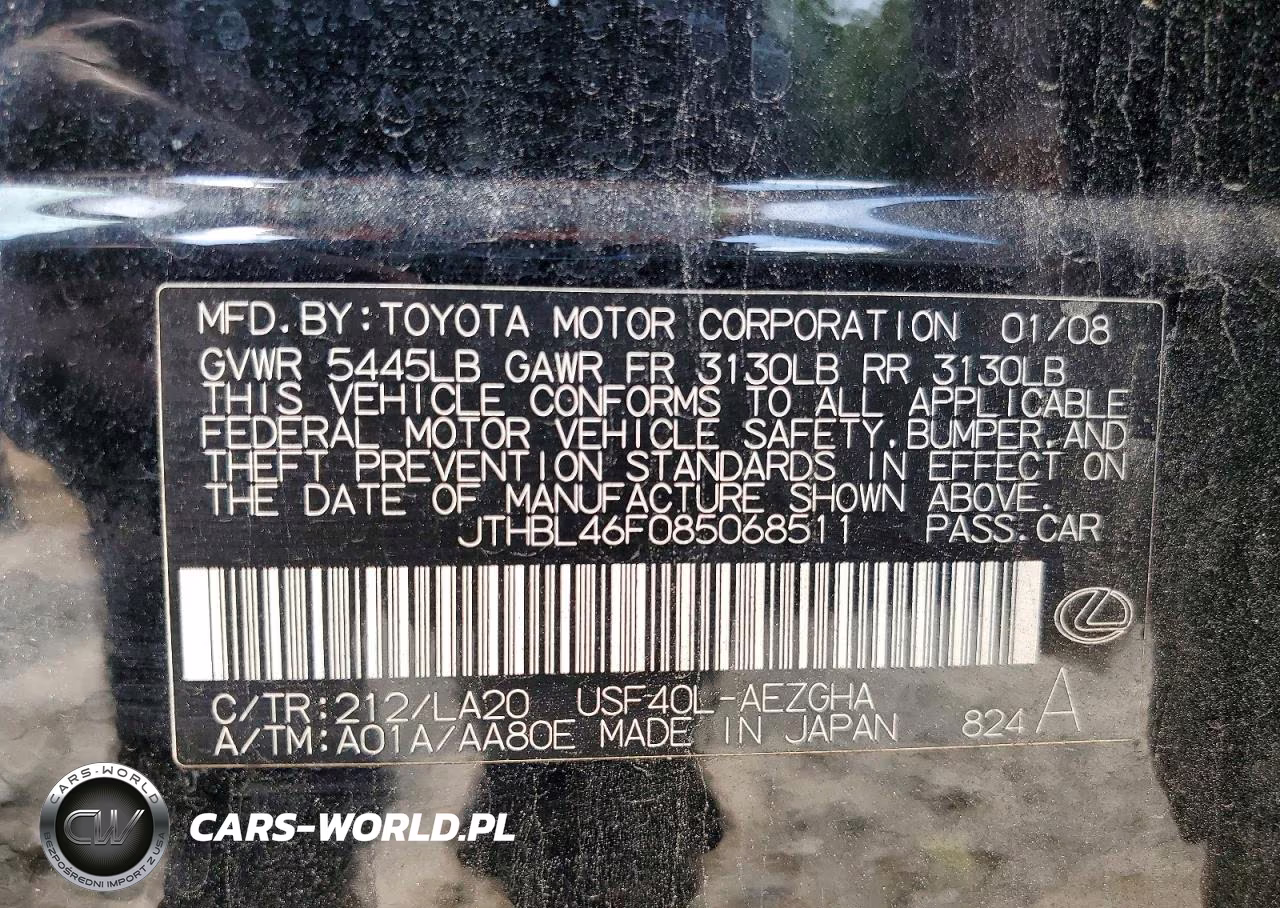 2008 Lexus Ls 460 VIN:JTHBL46F085068511 - 13