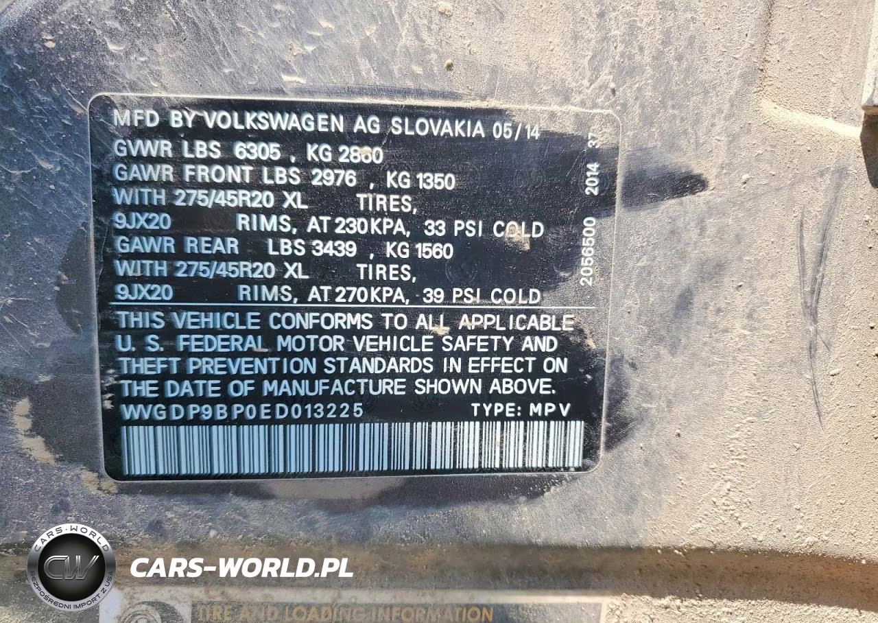 2014 Volkswagen Touareg Tdi VIN:WVGDP9BP0ED013225 - 13