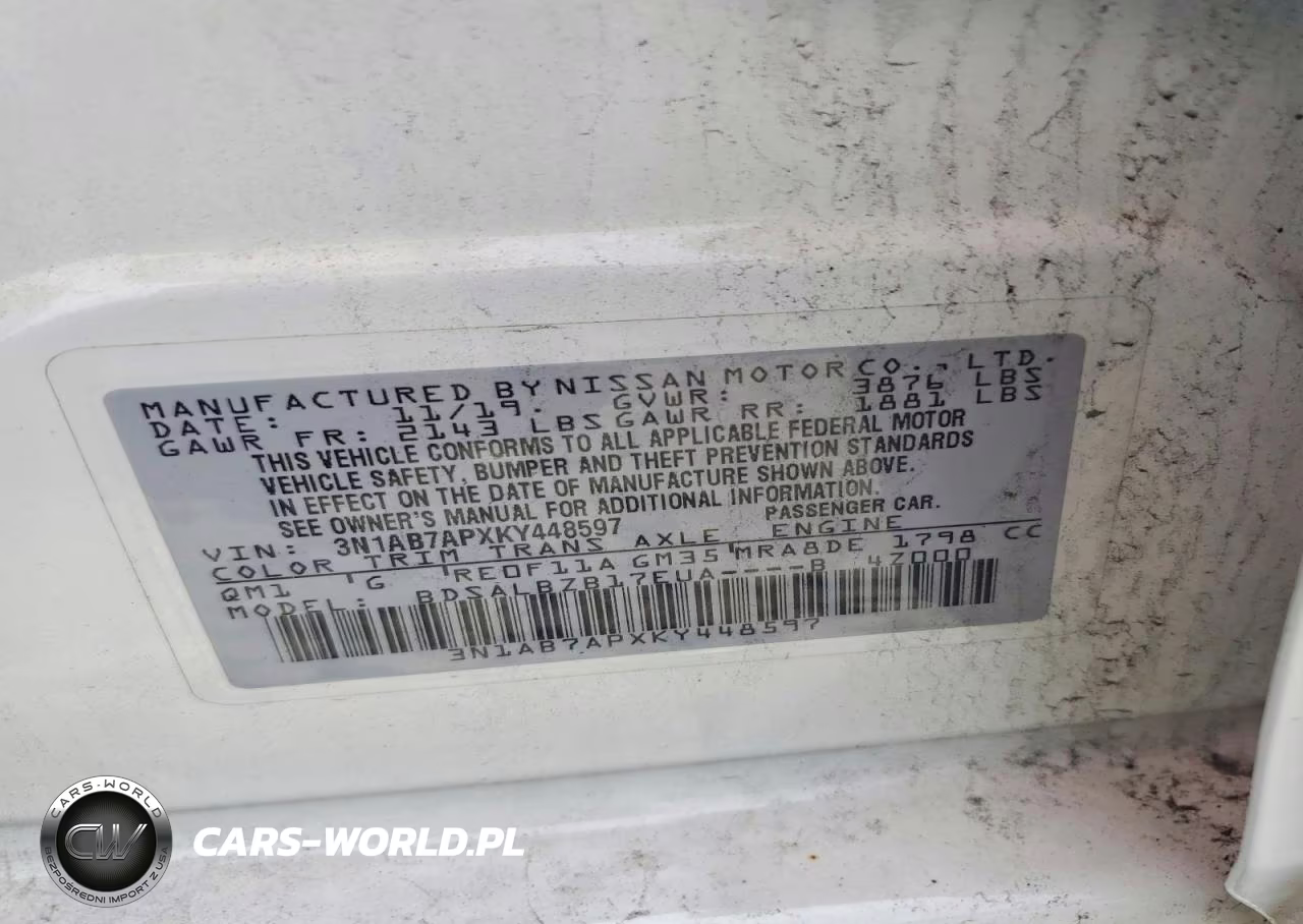 2019 Nissan Sentra S VIN:3N1AB7APXKY448597 - 12