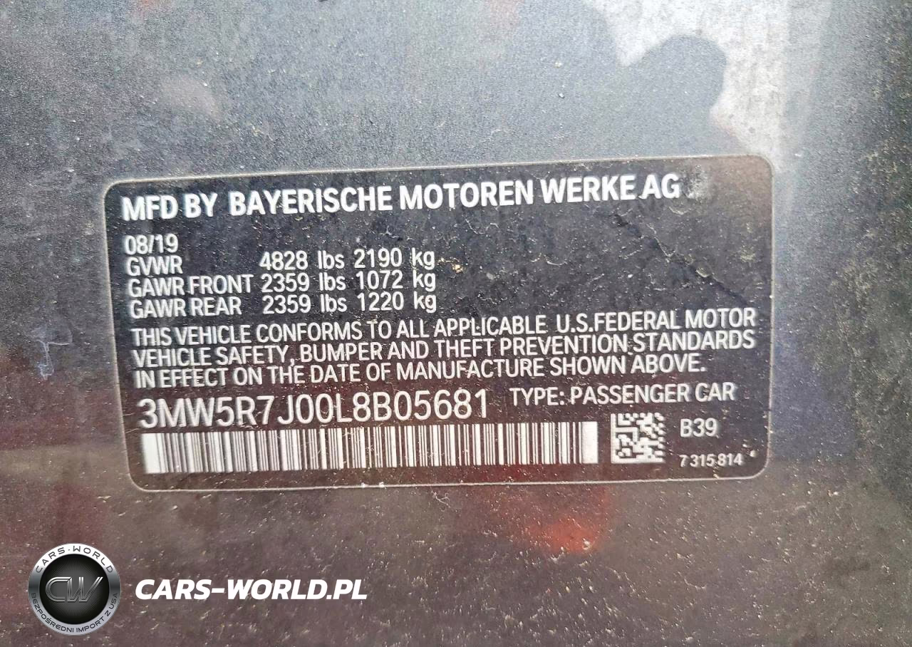 2020 BMW 330Xi VIN:3MW5R7J00L8B05681 - 12