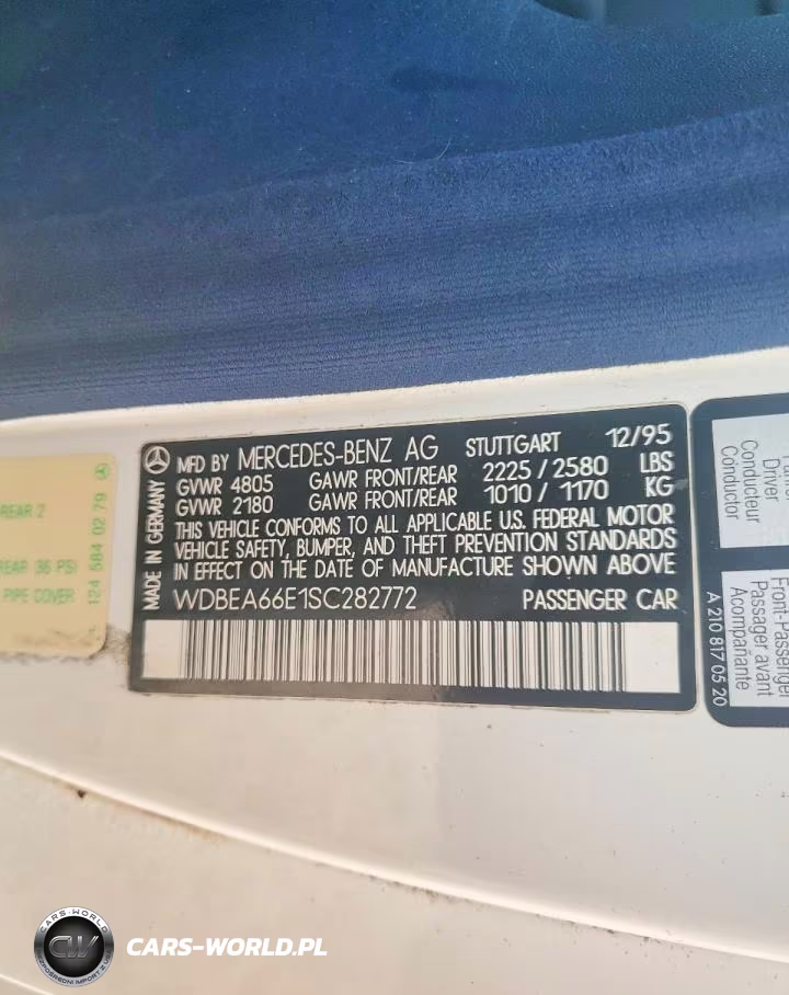 1995 Mercedes-Benz E 320 VIN:WDBEA66E1SC282772 - 12