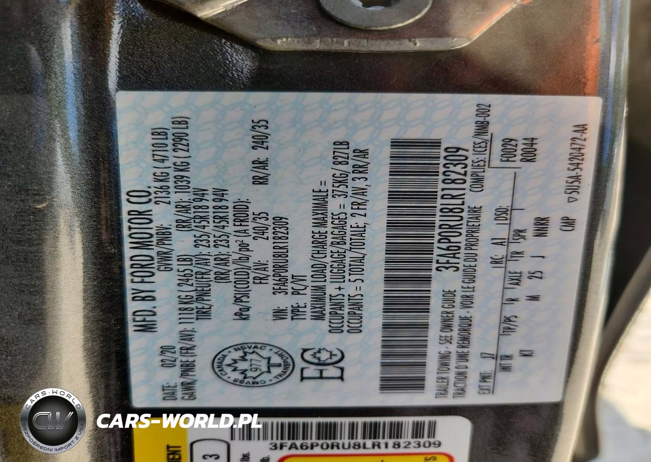 2020 Ford Fusion Titanium VIN:3FA6P0RU8LR182309 - 12