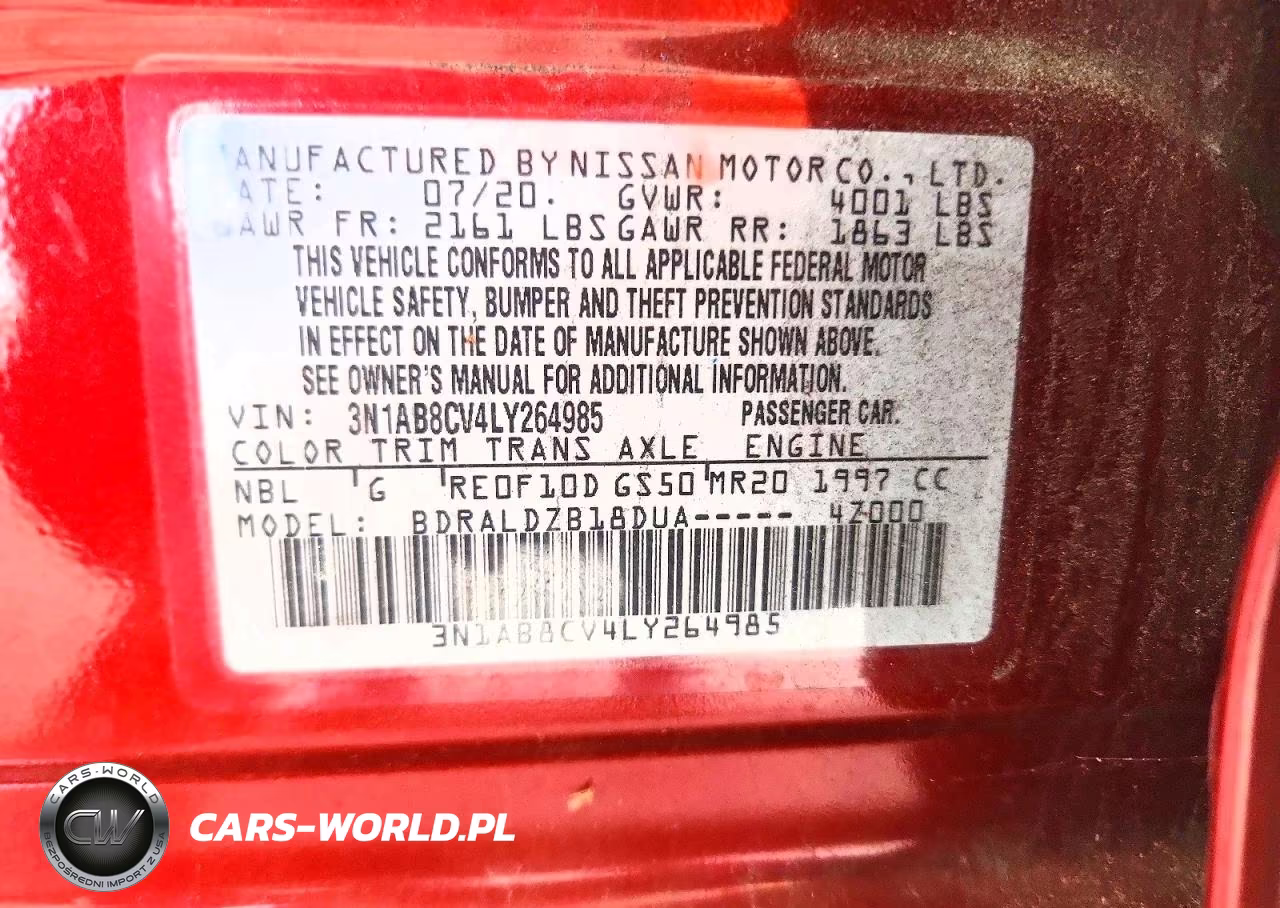 2020 Nissan Sentra Sv VIN:3N1AB8CV4LY264985 - 12