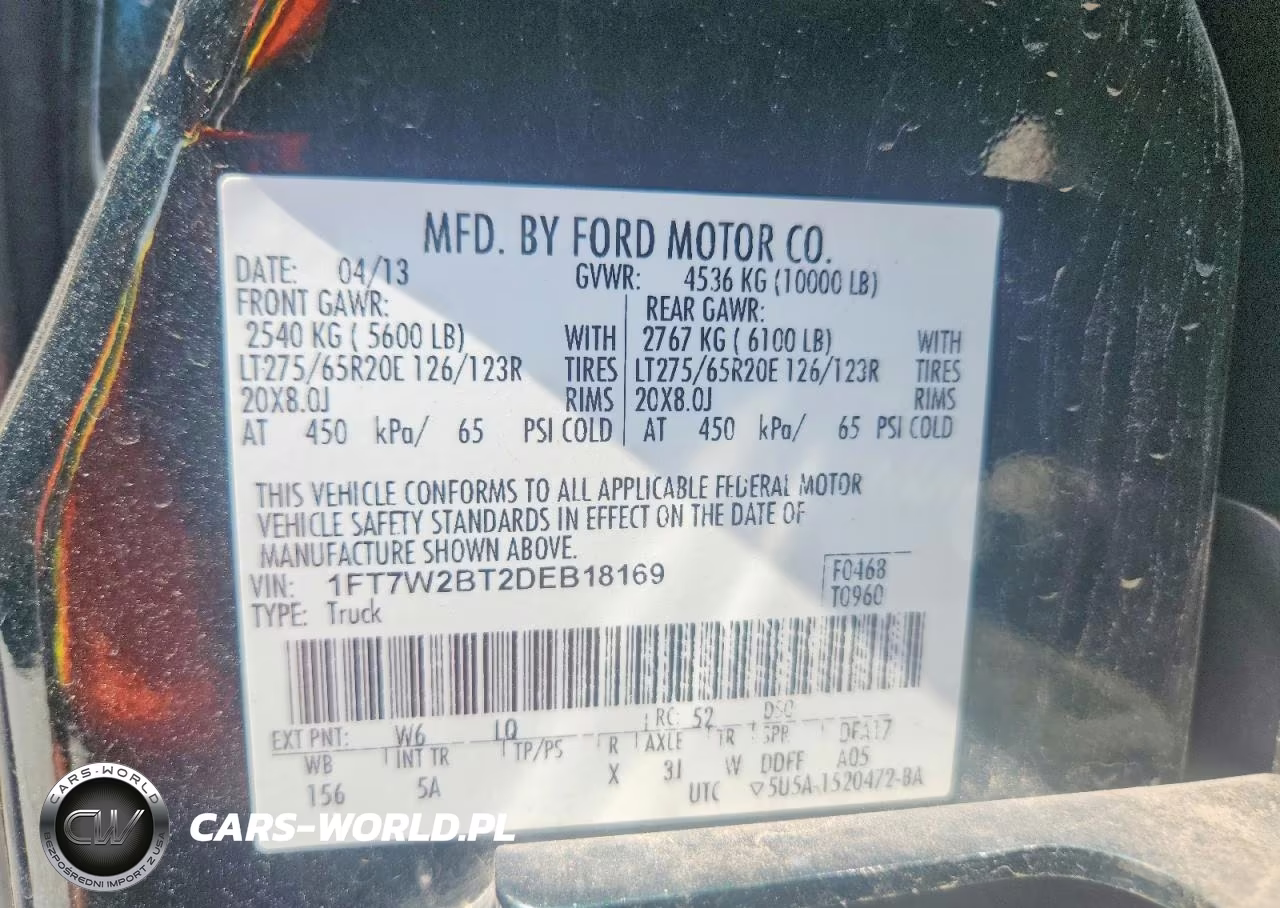 2013 Ford F250 Super Duty VIN:1FT7W2BT2DEB18169 - 12