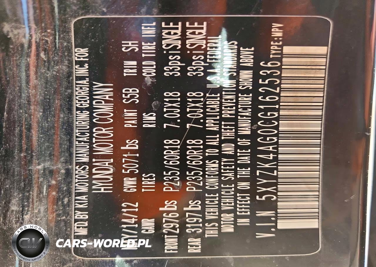 2012 Hyundai Santa Fe Limited VIN:5XYZK4AG0CG162536 - 14