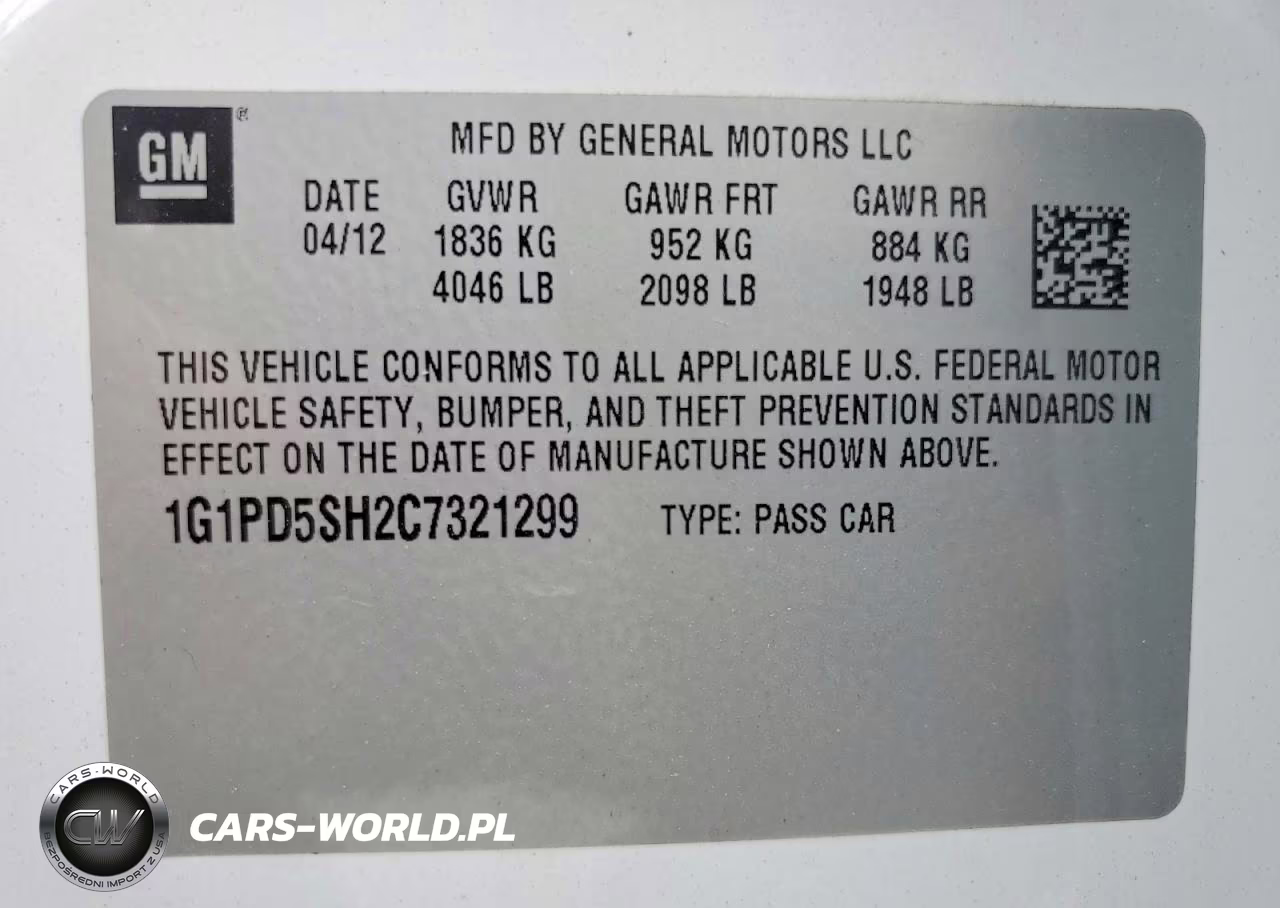 2012 Chevrolet Cruze Ls VIN:1G1PD5SH2C7321299 - 12