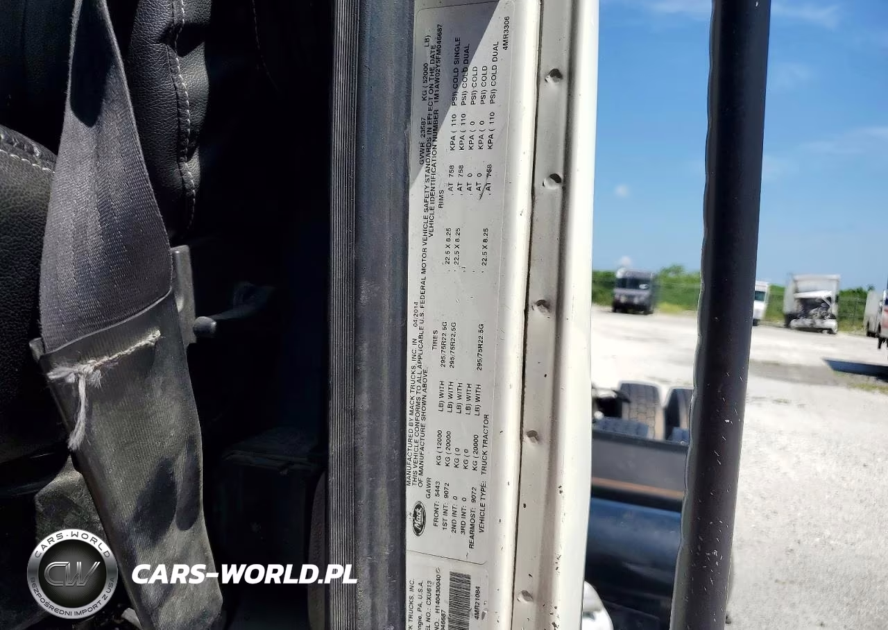 2015 Mack 600 Cxu600 VIN:1M1AW02Y5FM046687 - 12