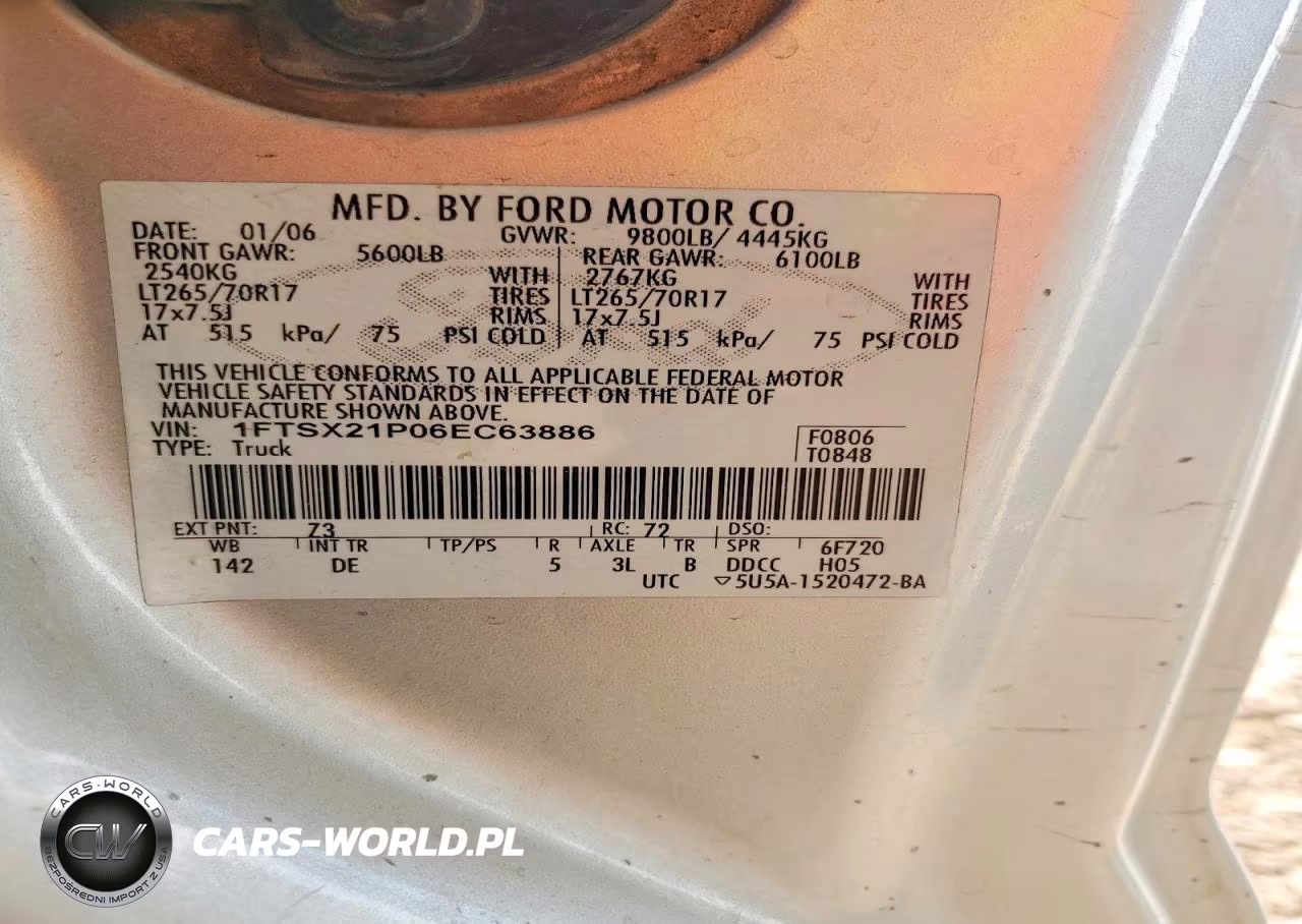 2006 Ford F250 Super Duty VIN:1FTSX21P06EC63886 - 12