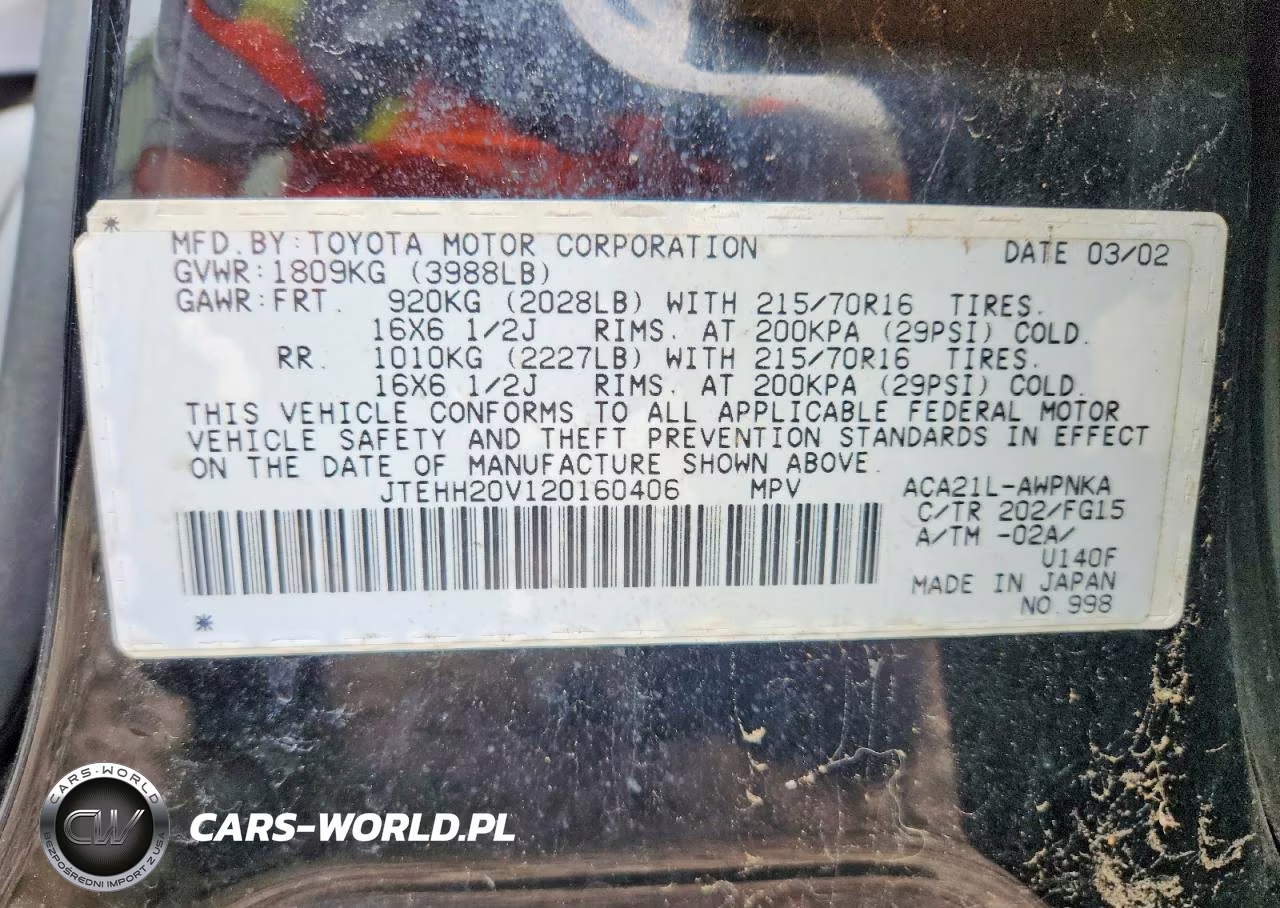 2002 Toyota Rav4 Base VIN:JTEHH20V120160406 - 13