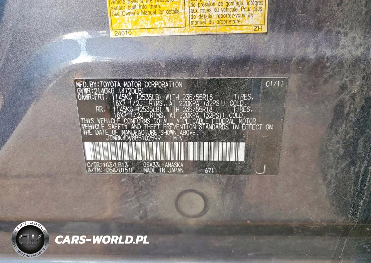2011 Toyota Rav4 Sport VIN:JTMRK4DV8B5102599 - 13