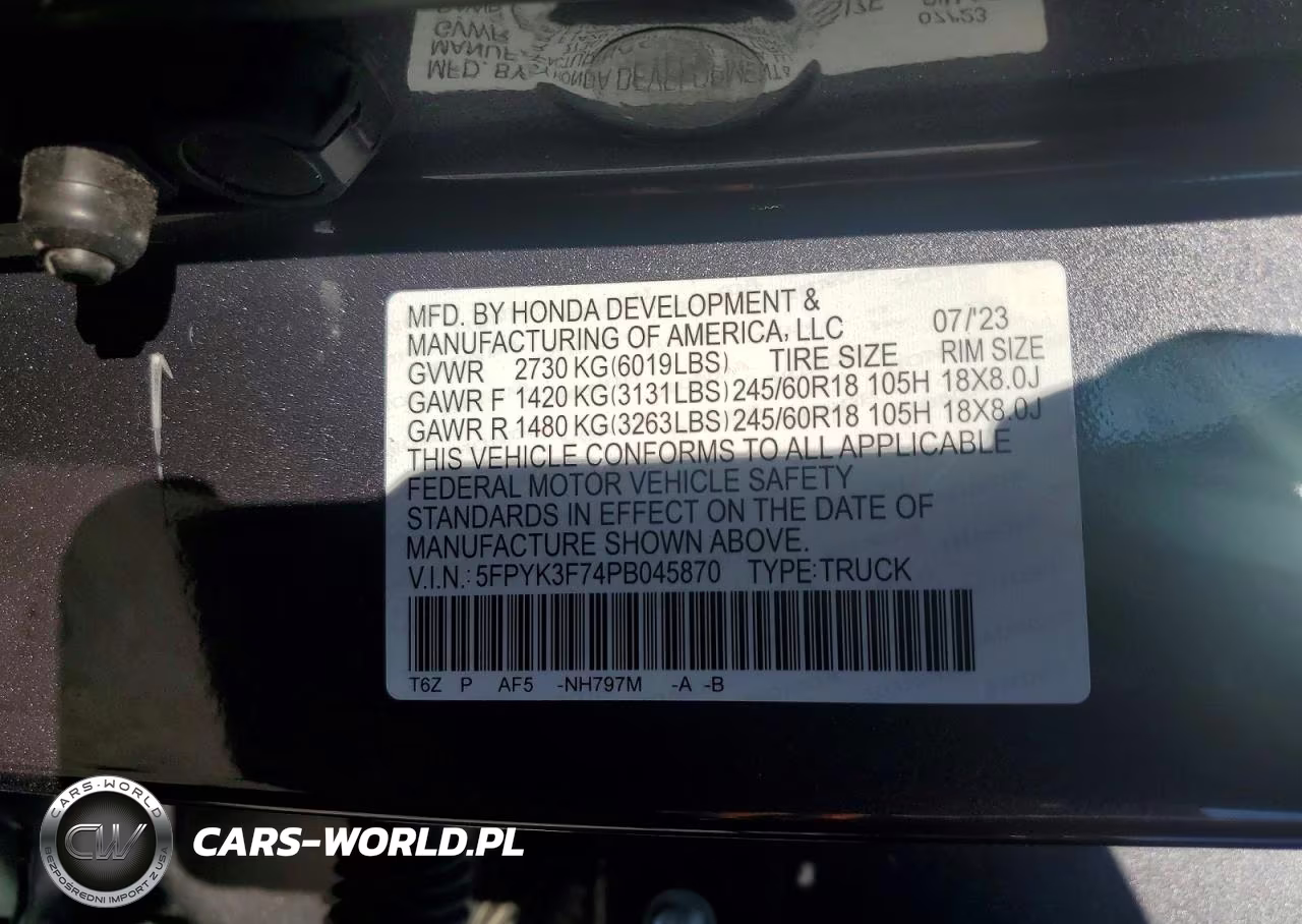 2023 Honda Ridgeline Rtl-E VIN:5FPYK3F74PB045870 - 12