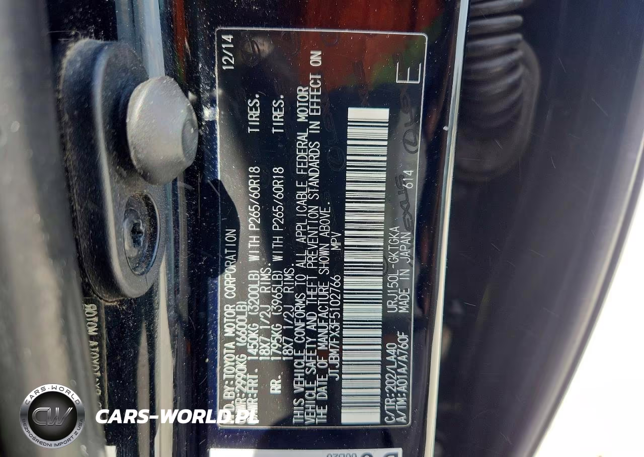 2015 Lexus Gx 460 VIN:JTJBM7FX3F5102766 - 12