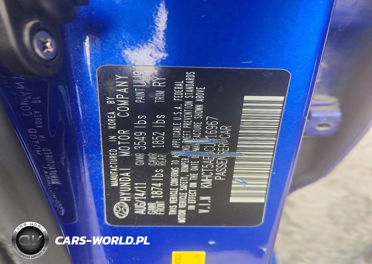 2012 Hyundai Accent Gs VIN:KMHCT5AE8CU016967 - 12
