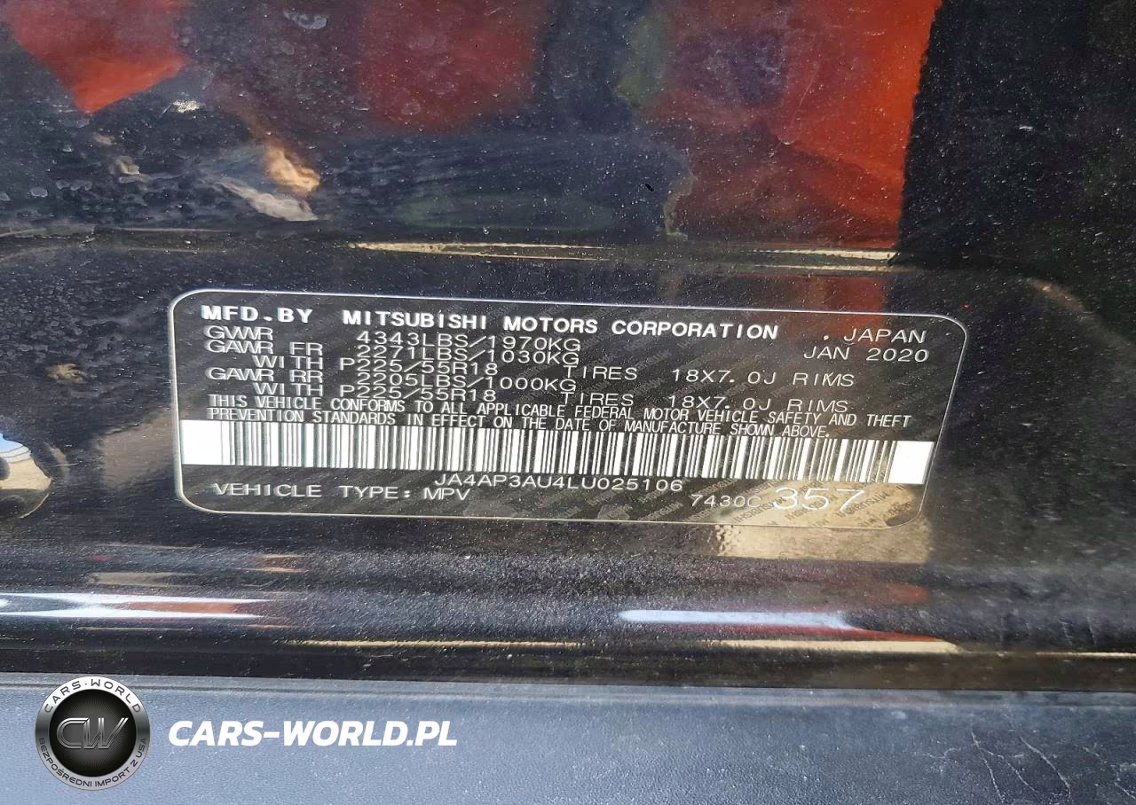 2020 Mitsubishi Outlander Sport Es VIN:JA4AP3AU4LU025106 - 13