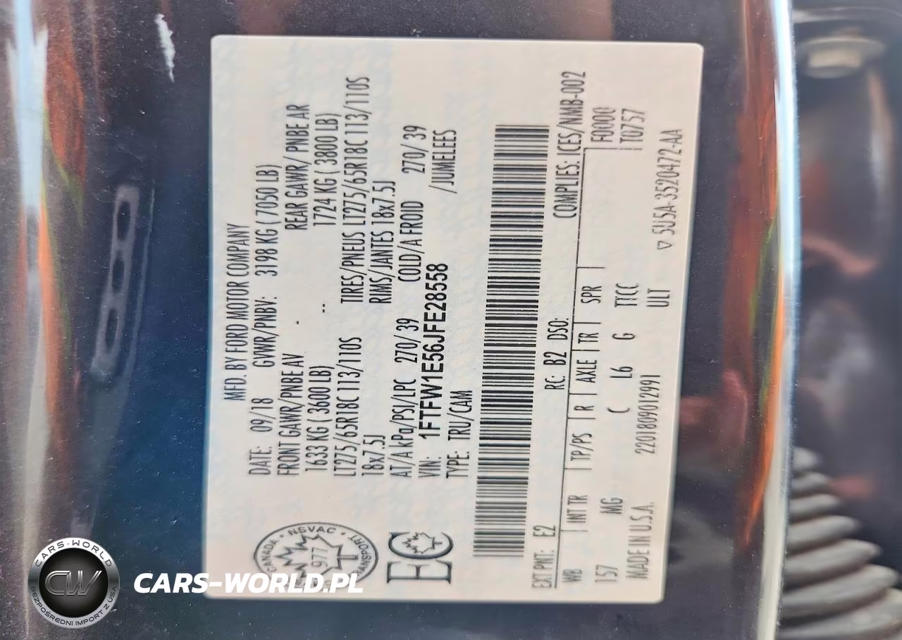 2018 Ford F150 Supercrew VIN:1FTFW1E56JFE28558 - 12