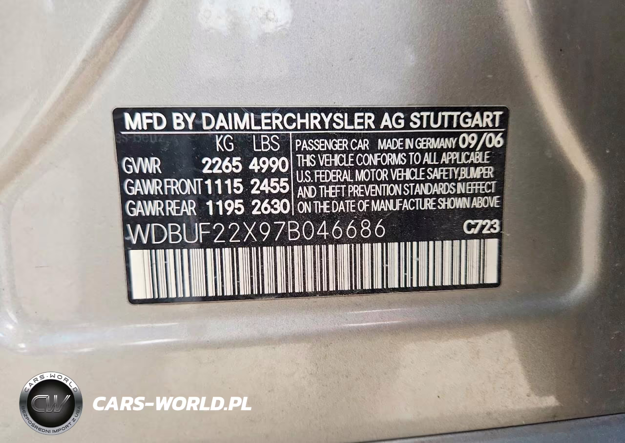 2007 Mercedes-Benz E 320 Cdi VIN:WDBUF22X97B046686 - 12