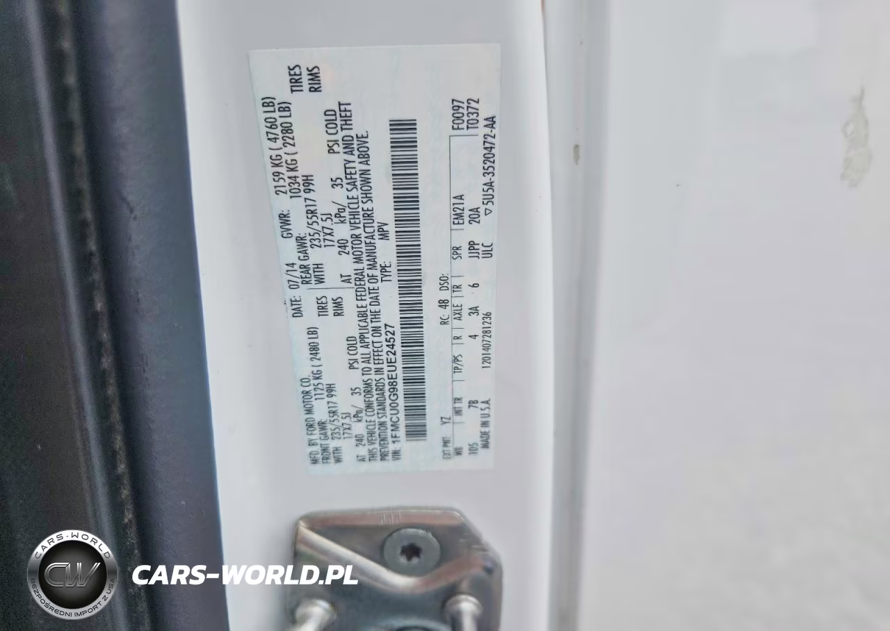 2014 Ford Escape Se VIN:1FMCU0G98EUE24527 - 12