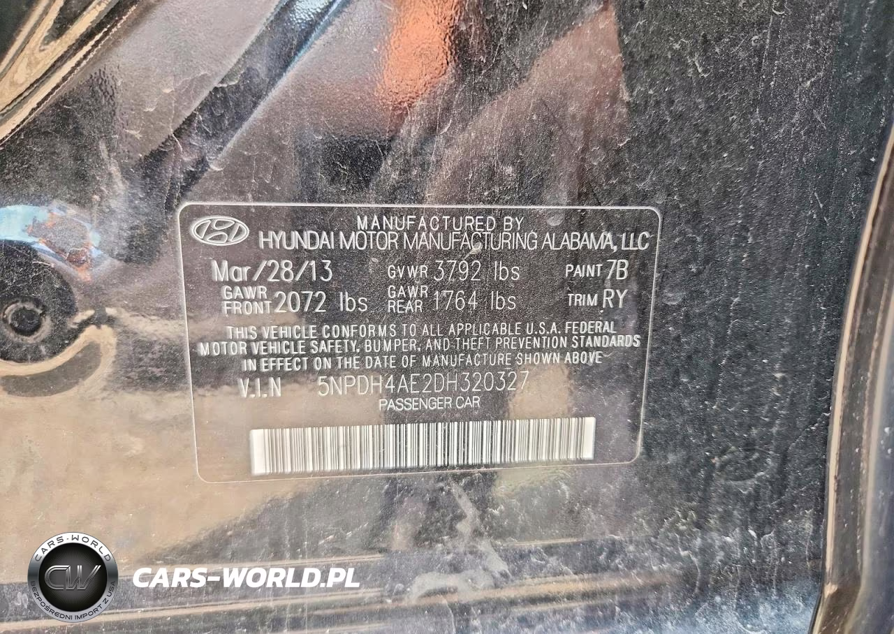 2013 Hyundai Elantra Limited VIN:5NPDH4AE2DH320327 - 12