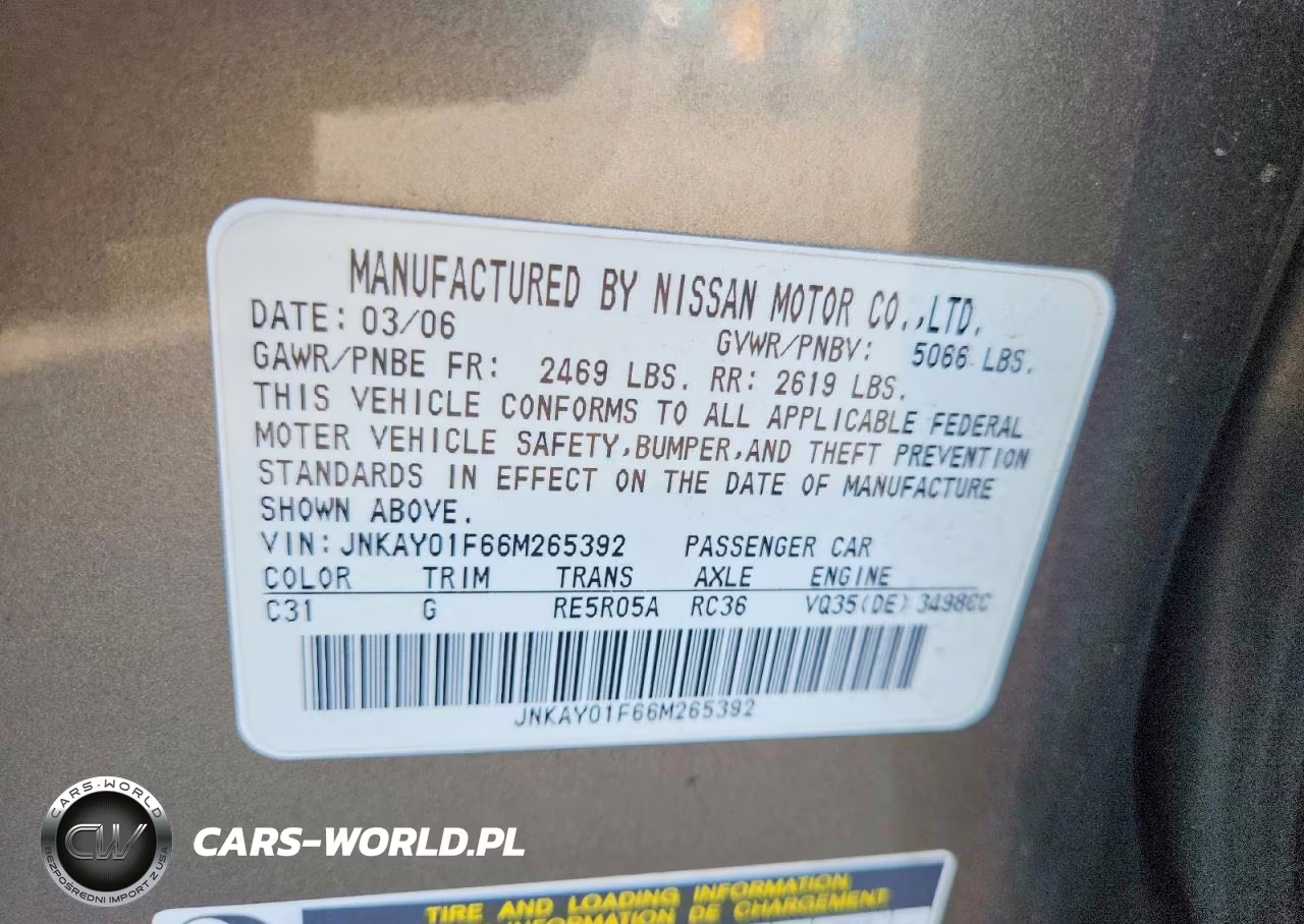 2006 Infiniti M35 Base VIN:JNKAY01F66M265392 - 13