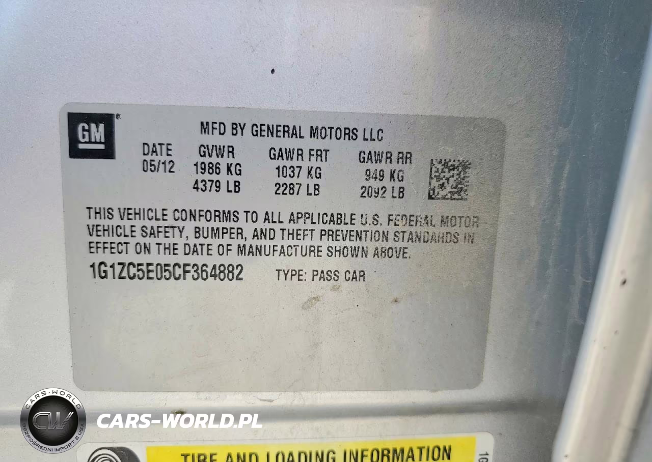2012 Chevrolet Malibu 1Lt VIN:1G1ZC5E05CF364882 - 12
