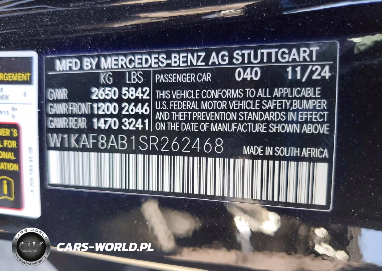 2025 Mercedes-Benz C 63 Amg S E Performance VIN:W1KAF8AB1SR262468 - 12