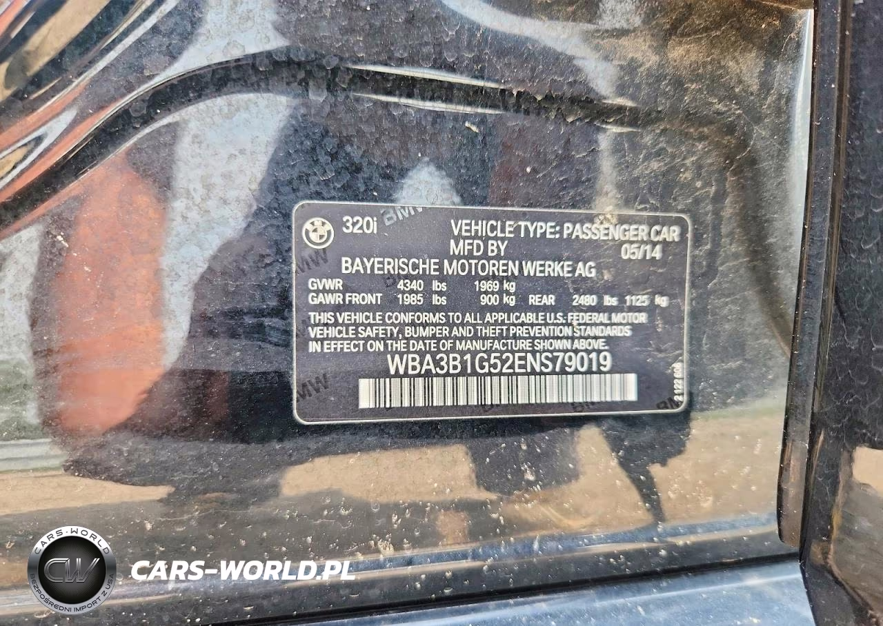 2014 BMW 320 I VIN:WBA3B1G52ENS79019 - 13