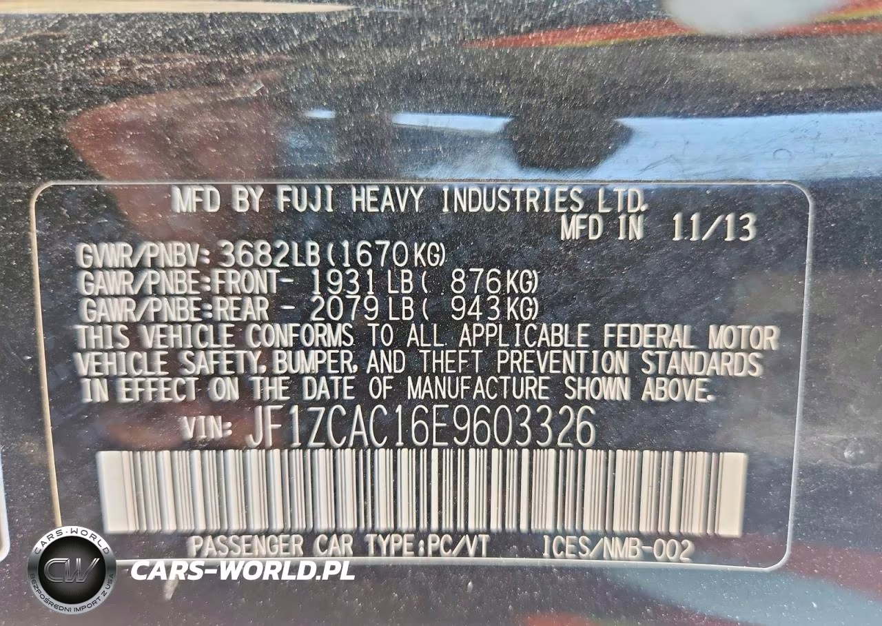 2014 Subaru Brz 2.0 Limited VIN:JF1ZCAC16E9603326 - 12