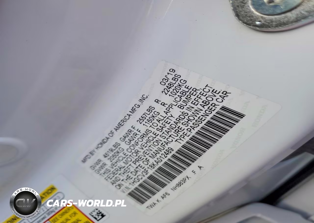 2019 Honda Accord Hybrid VIN:1HGCV3F18KA012489 - 12