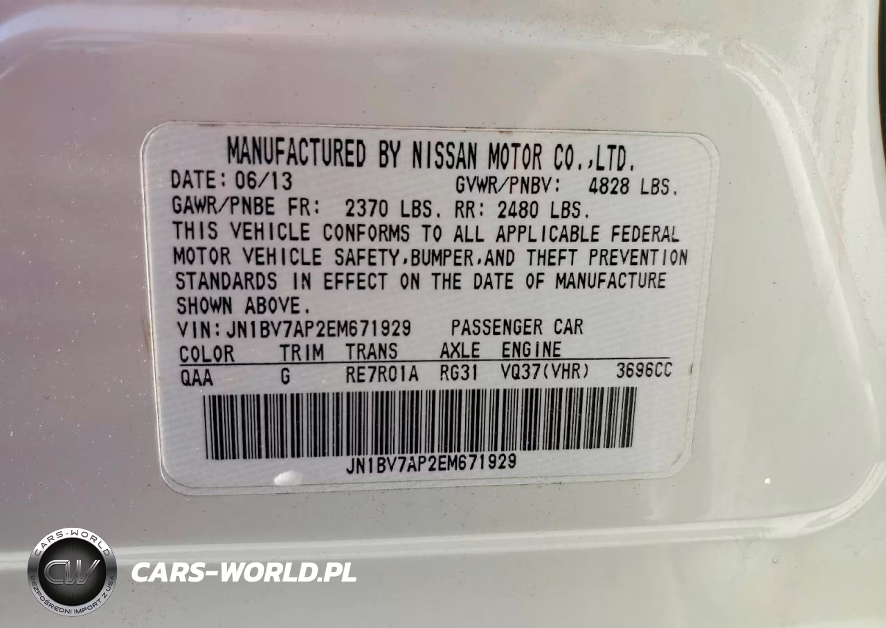 2014 Infiniti Q50 Base VIN:JN1BV7AP2EM671929 - 13