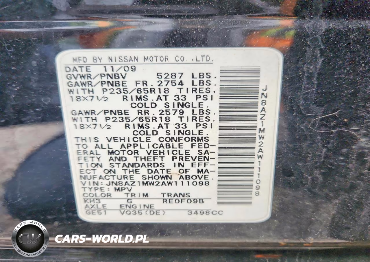 2010 Nissan Murano S VIN:JN8AZ1MW2AW111098 - 14